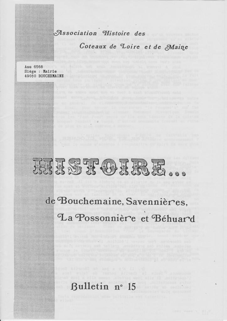 Couverture du bulletin n°15